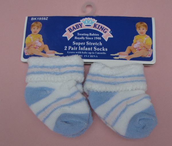 2 paires de chaussettes bleu