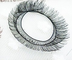 Lot de 10 tresses cils noire 20 cm de long et 1 cm de haut