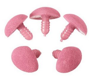 Lot de 5 nez en velours rose 12mm