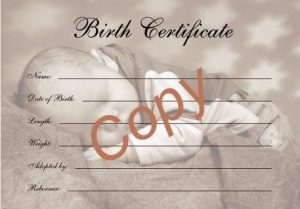 Act de naissance en Anglais