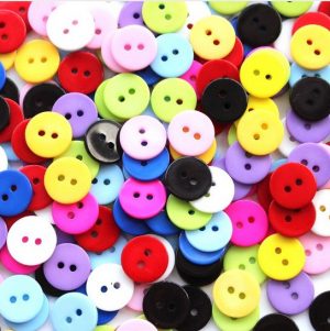 Lot de 50 boutons en plastiques 15mm