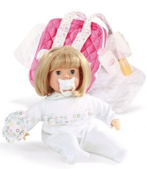Bébé Hannah en route 33cm cheveux blonds 8 pièèces