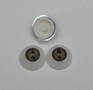 Lot 3 paires de yeux de chat vert 10mm