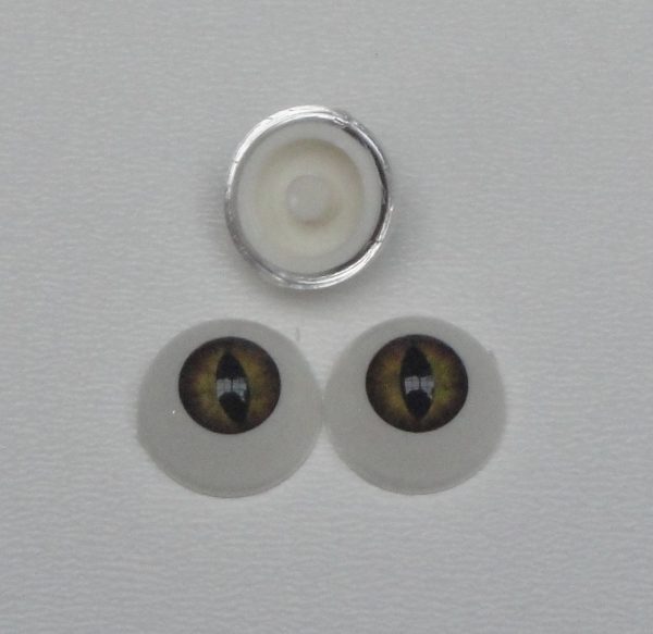 Lot 3 paires de yeux de chat vert 10mm
