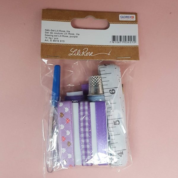 Set couture violet Lili rose 14 pièces