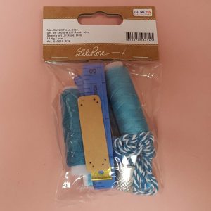 Set couture bleu Lili rose 14 pièces