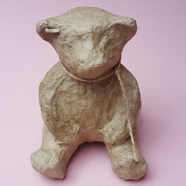 Ours assis en carton 8x7x5cm pour décopatch