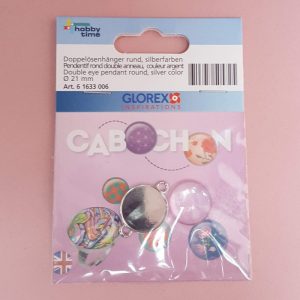Pendentif rond double anneau couleur argent diamètre 21mm Hobby time