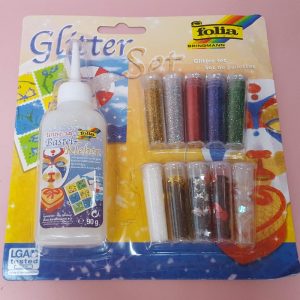 Glitter set 10 tubes décoratifs et 1 tube de colle de 90g Folia