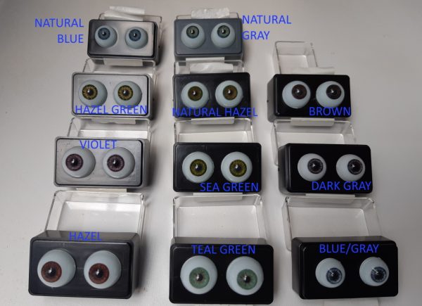 Yeux ronds pleins acryliques Glastic réalistic eyes