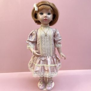 Robe en soie sauvage Made in France pour poupée de 40/45cm de haut